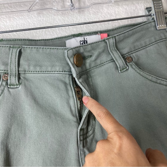 CAbi Sage Green Celadon Cargo Skinny Stretch Low Rise Jeans 4 - Picture 7 of 16